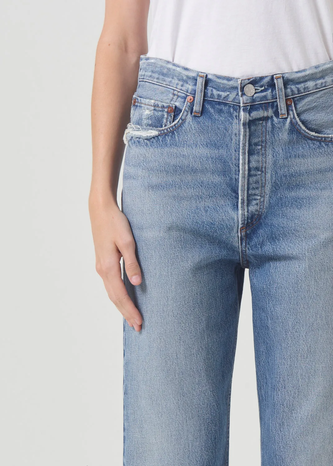 90's Crop Mid Rise Straight in Hooked sold by Agolde product image thumbnail 5