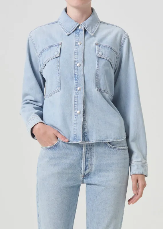 Beck Shirt Jacket in Past made by Agolde