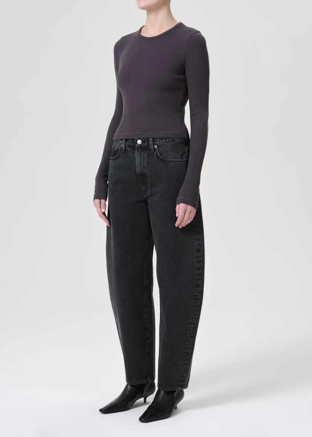 Alma Shrunken Crewneck in Shade sold by Agolde product image thumbnail 5