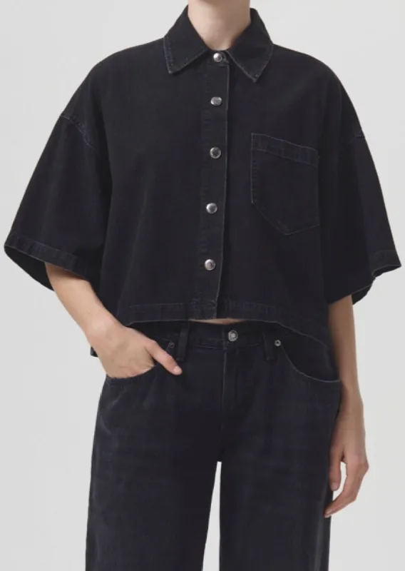 Rona Box Shirt in Intense made by Agolde