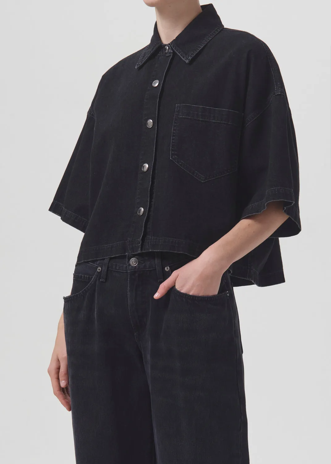 Rona Box Shirt in Intense sold by Agolde product image thumbnail 4