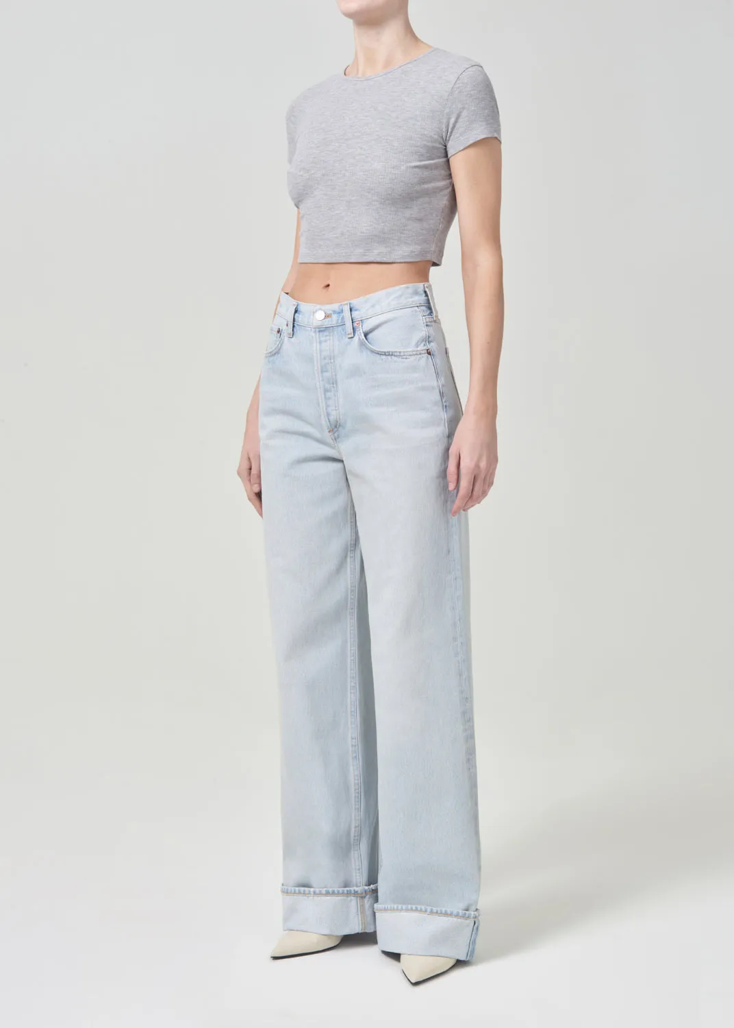 Savannah Tee in Grey Heather sold by Agolde product image thumbnail 5