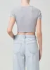 Savannah Tee in Grey Heather sold by Agolde