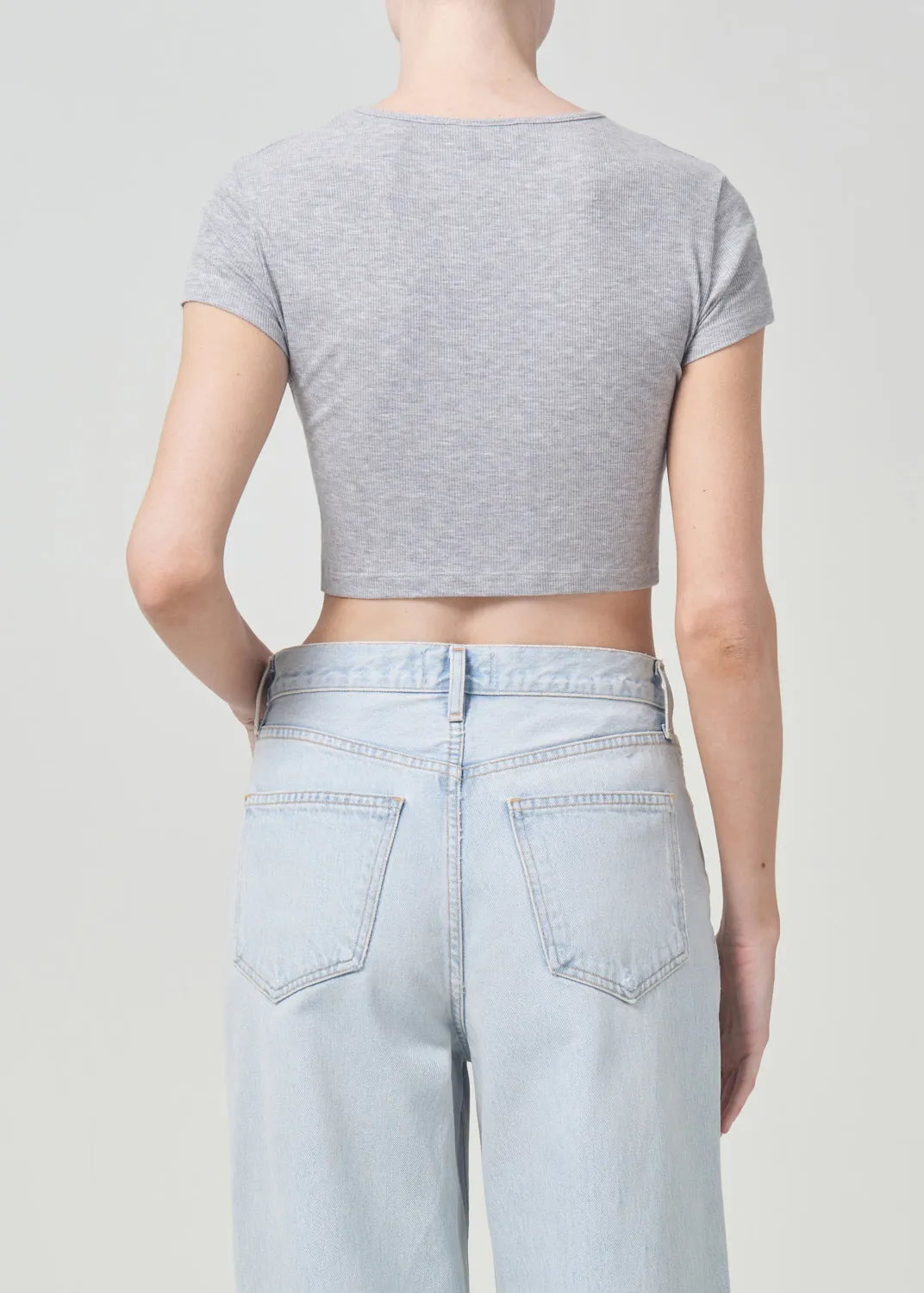 Savannah Tee in Grey Heather sold by Agolde product image thumbnail 3