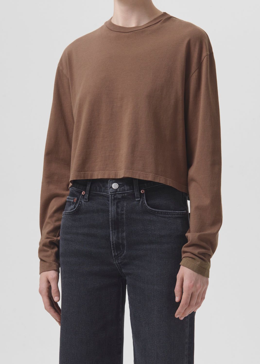 Mason Crop Tee in Mouse sold by Agolde product image thumbnail 4