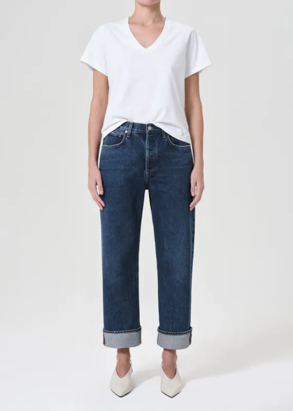 Fran Low Slung Straight in Enamour sold by Agolde