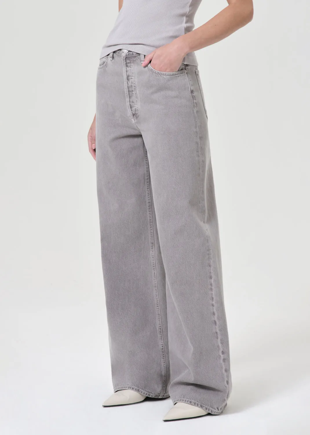 Dame High Rise Wide Leg No Cuff in Owl sold by Agolde product image thumbnail 5