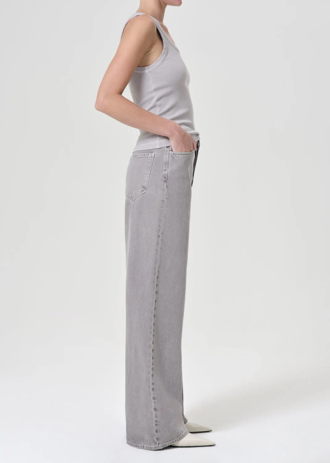 Dame High Rise Wide Leg No Cuff in Owl sold by Agolde product image thumbnail 4