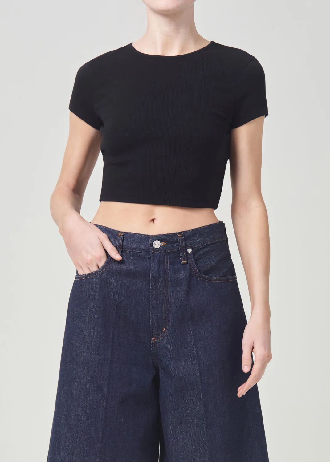 Savannah Tee in Black sold by Agolde