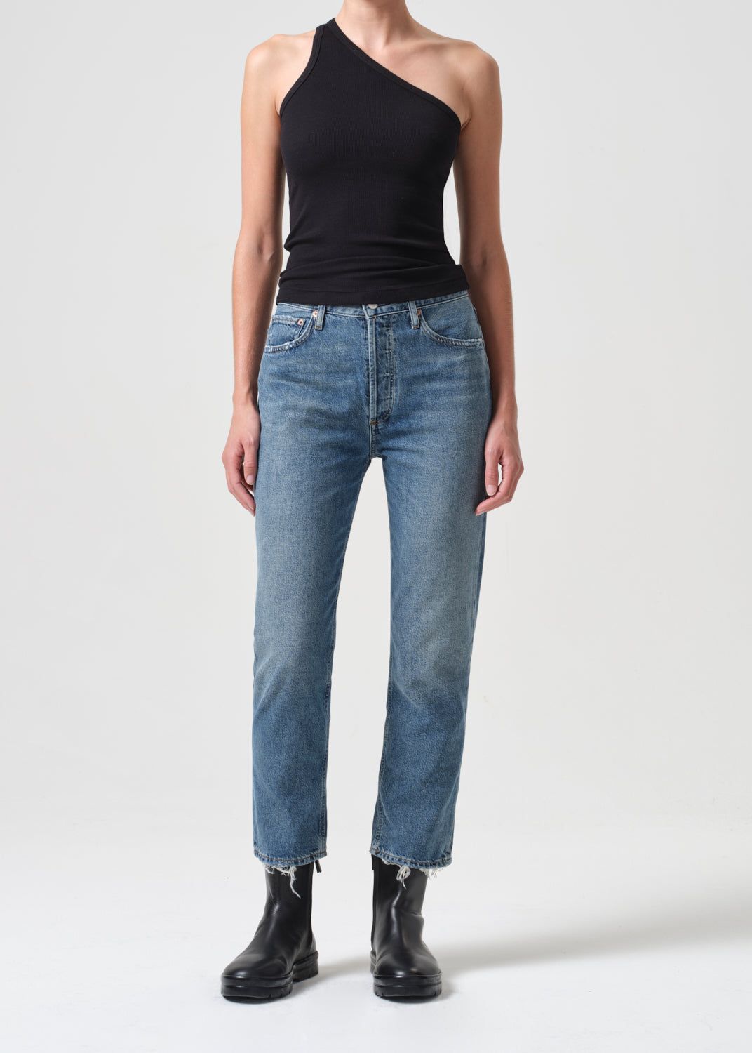 Riley High Rise Straight Crop in Collective sold by Agolde