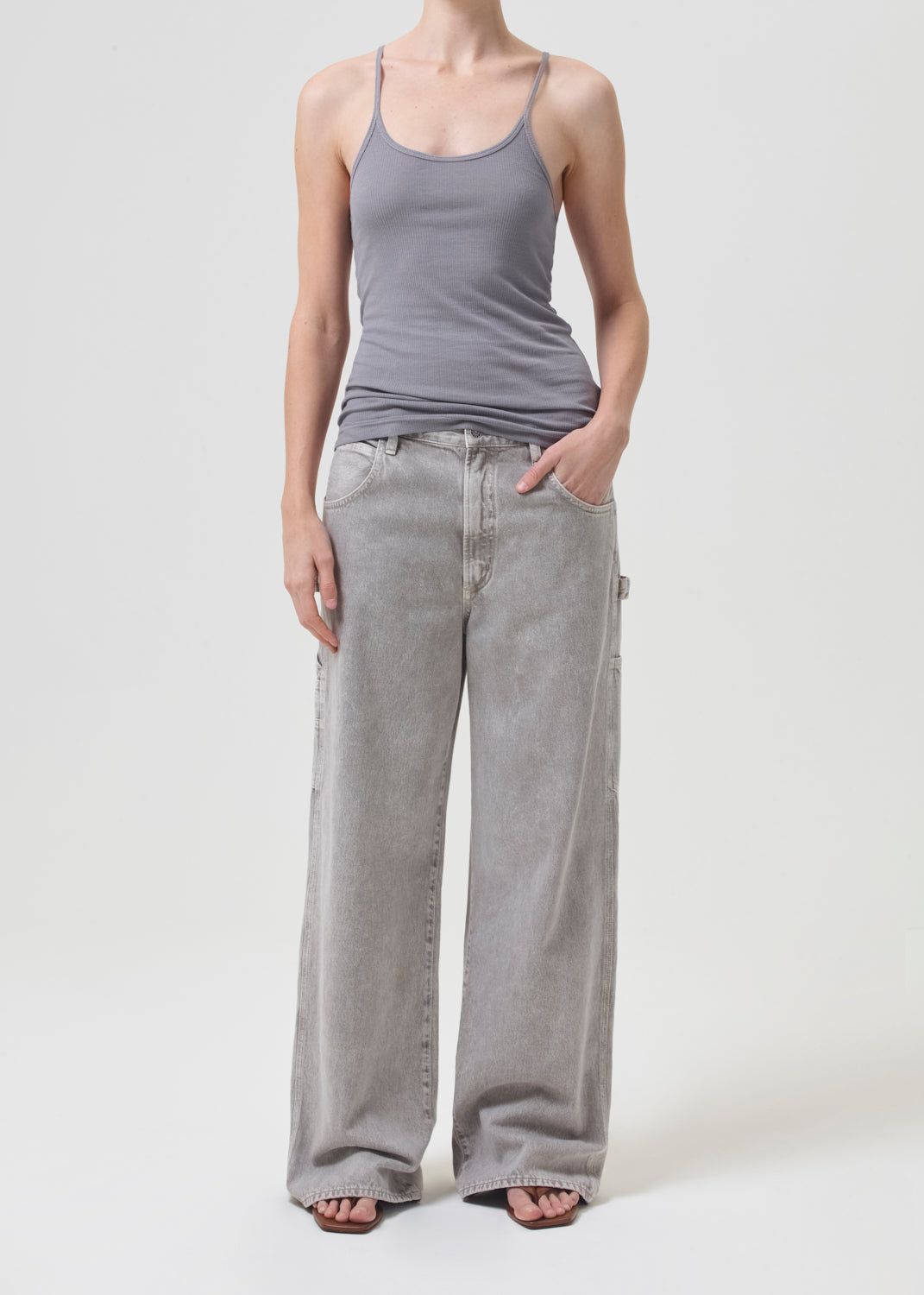 Magda Denim Carpenter in Drab sold by Agolde