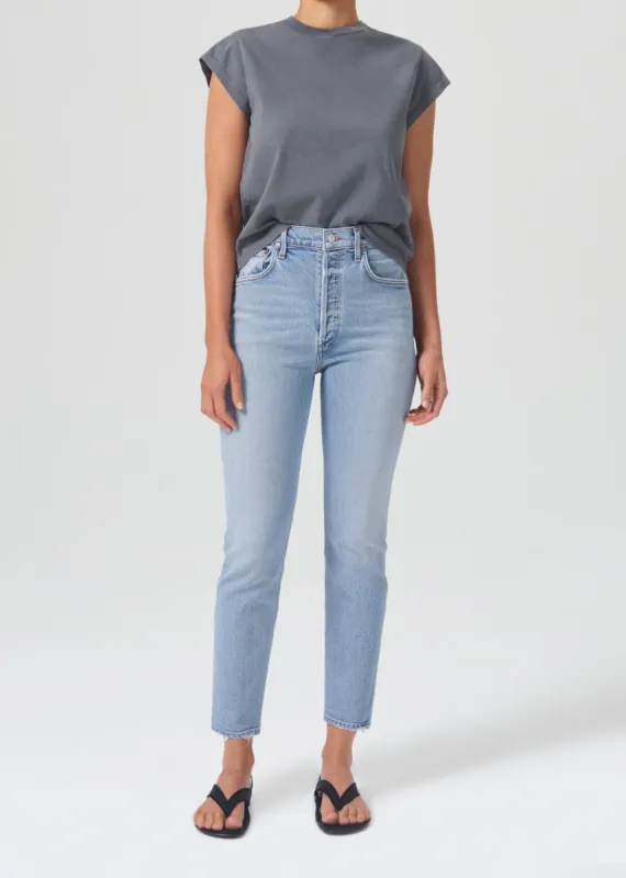 Riley High Rise Straight Crop (Stretch) in Dynamic sold by Agolde