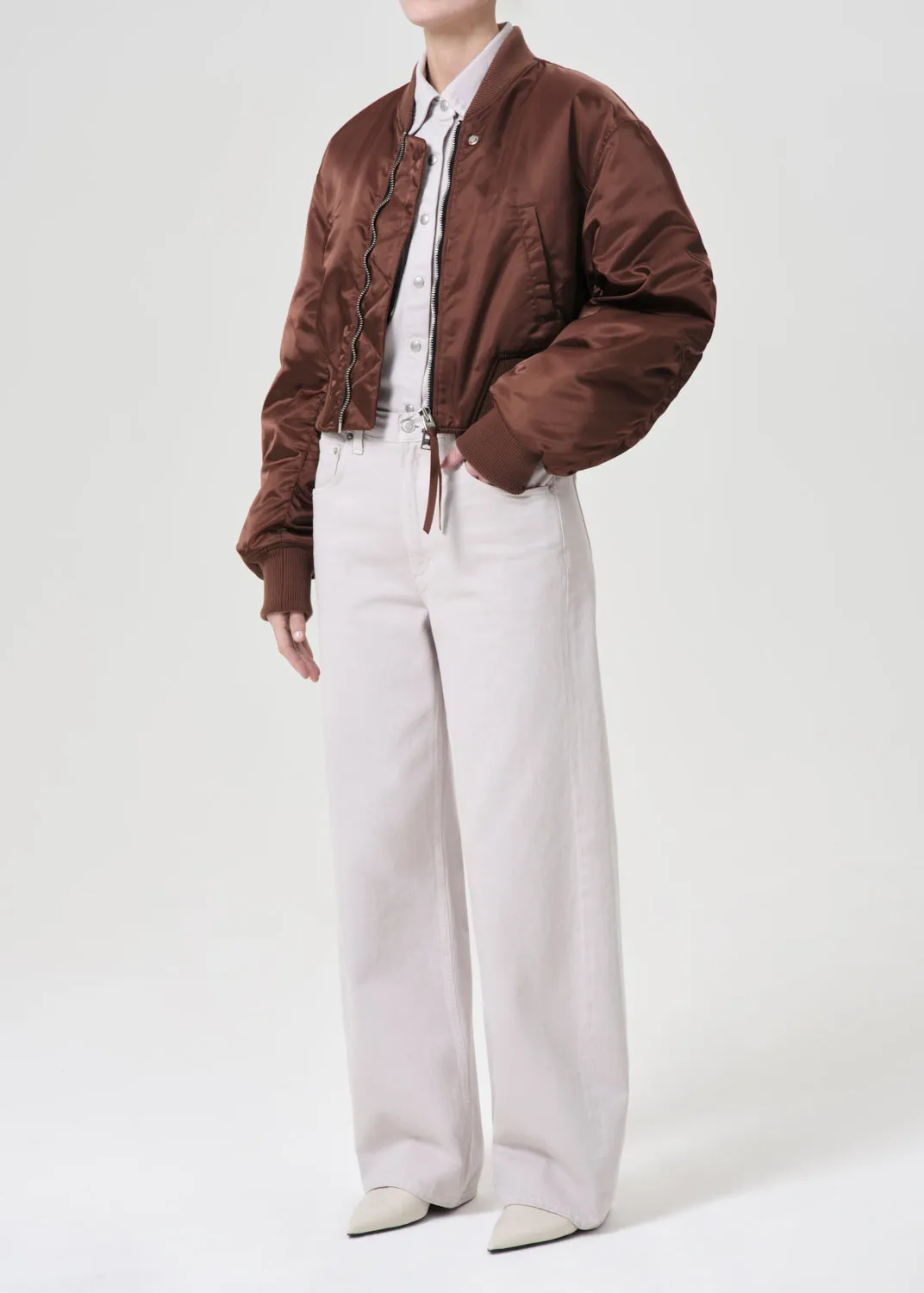 Shoreditch Ski Club x AGOLDE Jett Bomber Jacket in Gingersnap sold by Agolde product image thumbnail 4