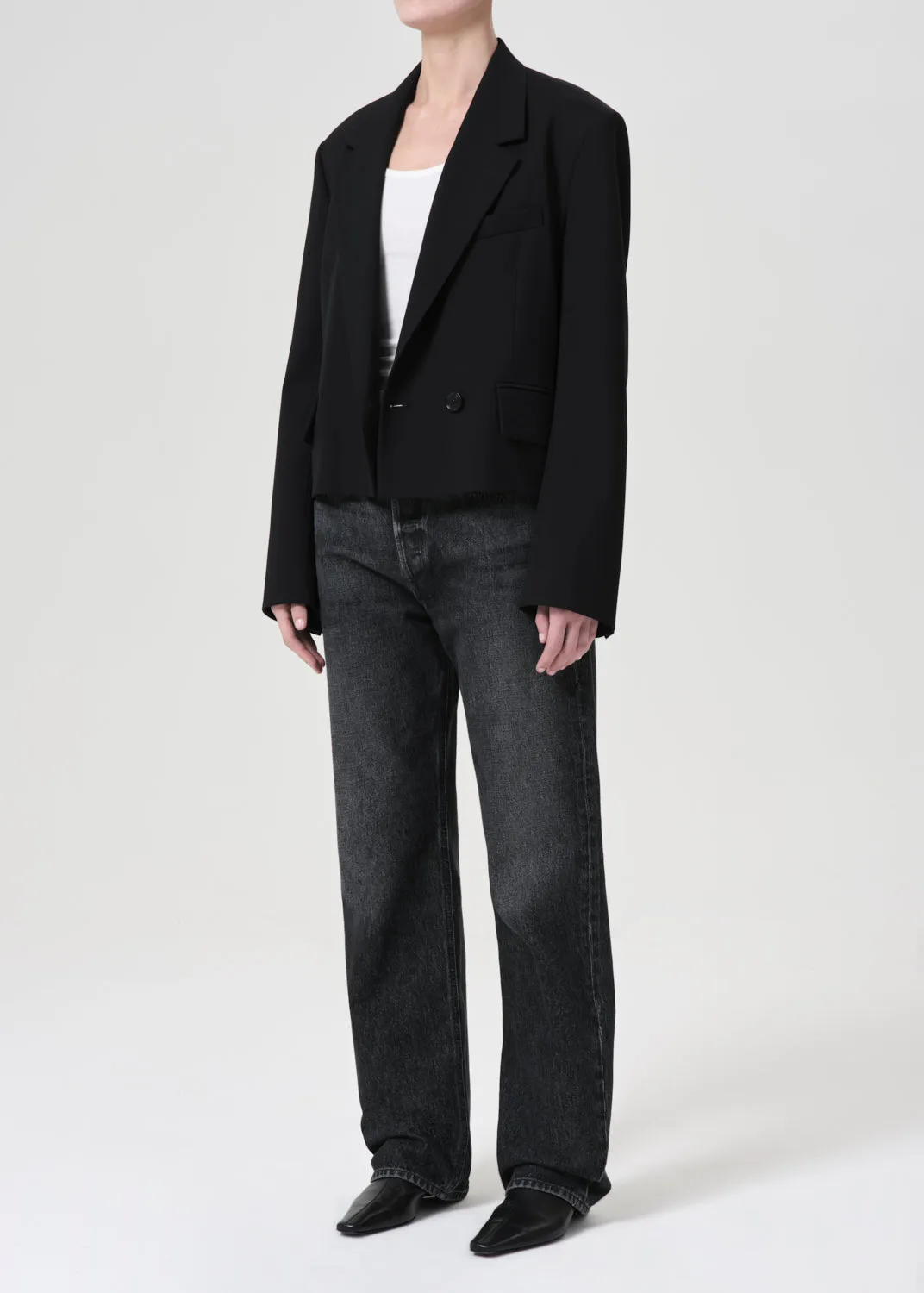 Shoreditch Ski Club x AGOLDE Callie Cropped Blazer in Black sold by Agolde product image thumbnail 2