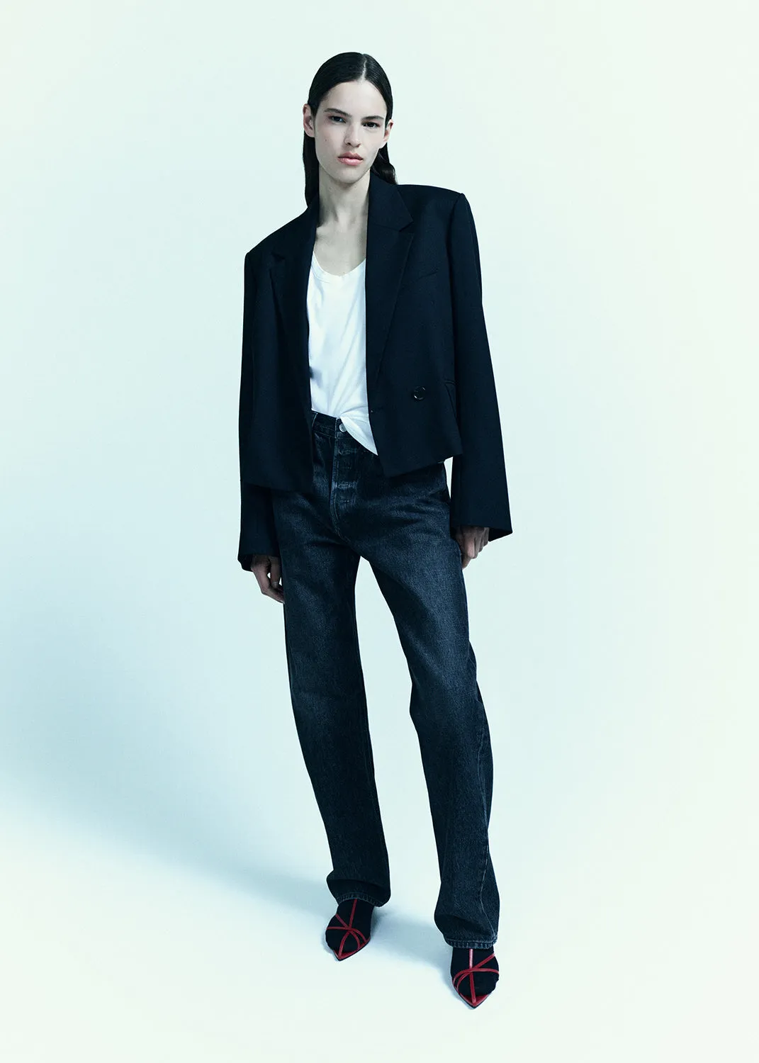 Shoreditch Ski Club x AGOLDE Callie Cropped Blazer in Black sold by Agolde