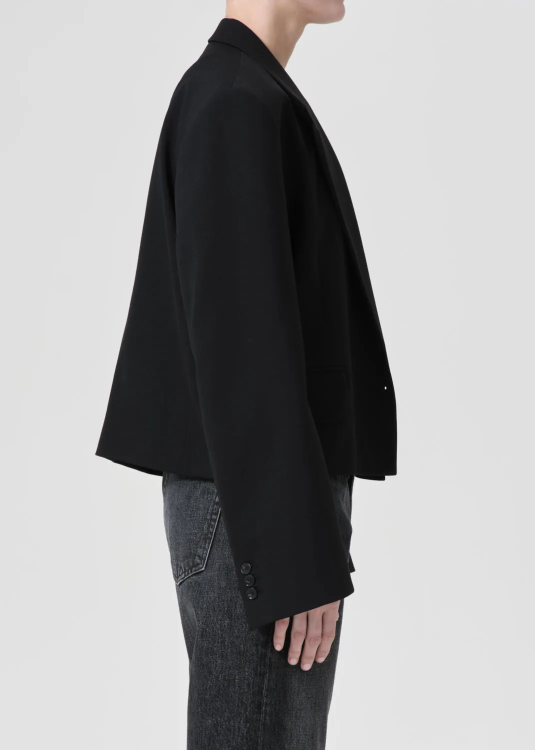 Shoreditch Ski Club x AGOLDE Callie Cropped Blazer in Black sold by Agolde product image thumbnail 4