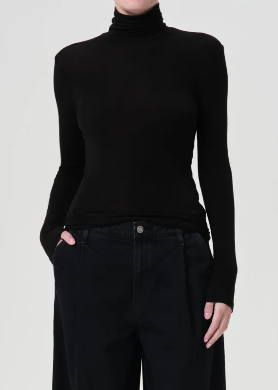Pascale Turtleneck in Black sold by Agolde