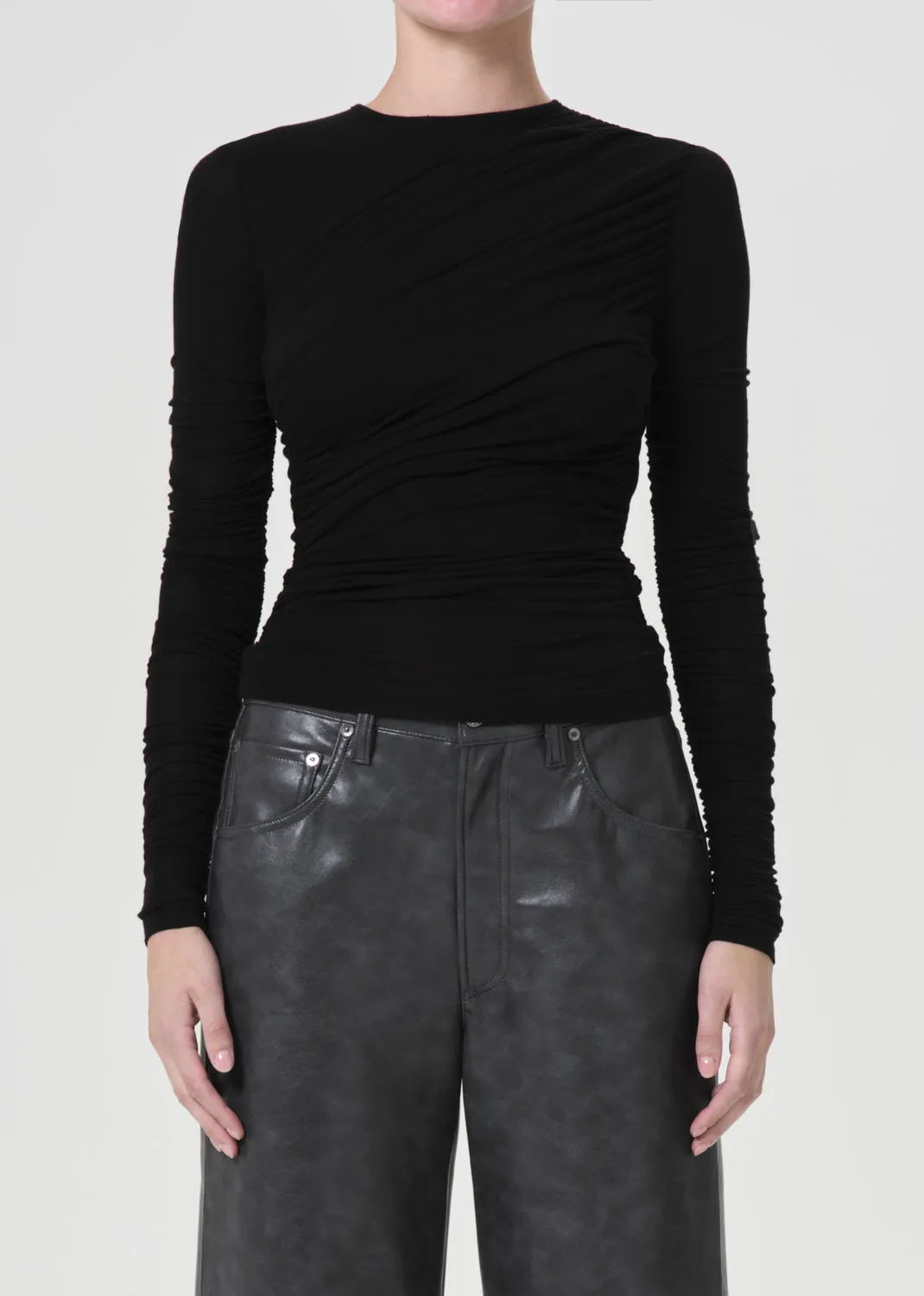 Tania Twist Tee in Black sold by Agolde product image thumbnail 2