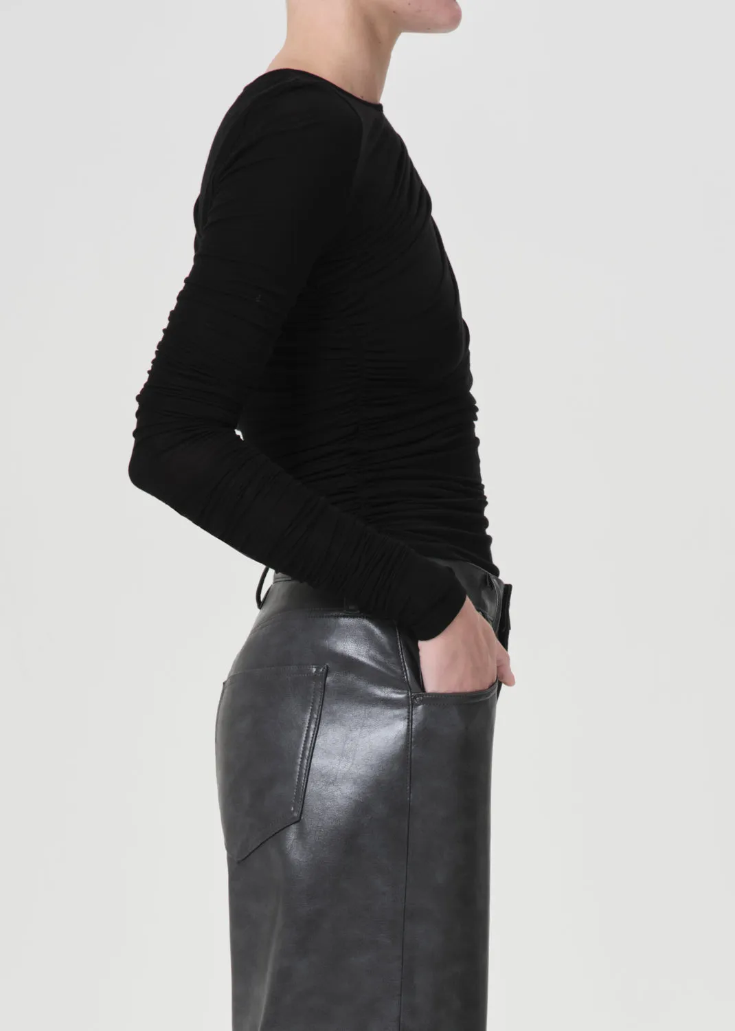 Tania Twist Tee in Black sold by Agolde product image thumbnail 4