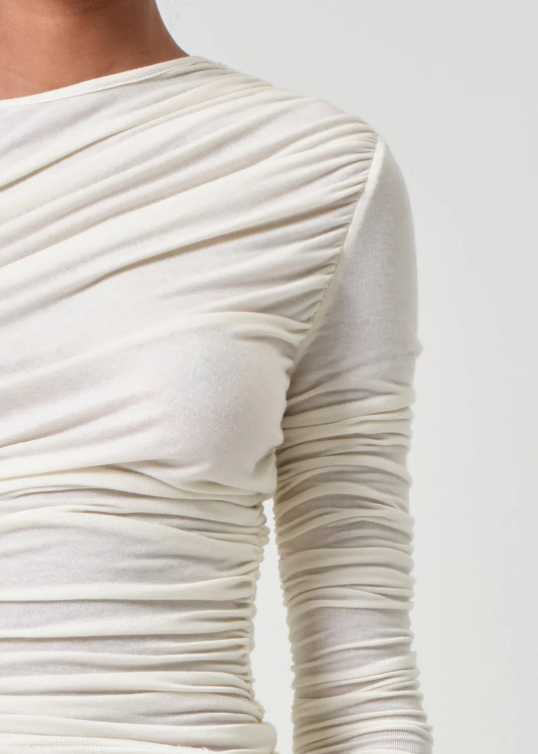 Tania Twist Tee in Oat Milk sold by Agolde product image thumbnail 5