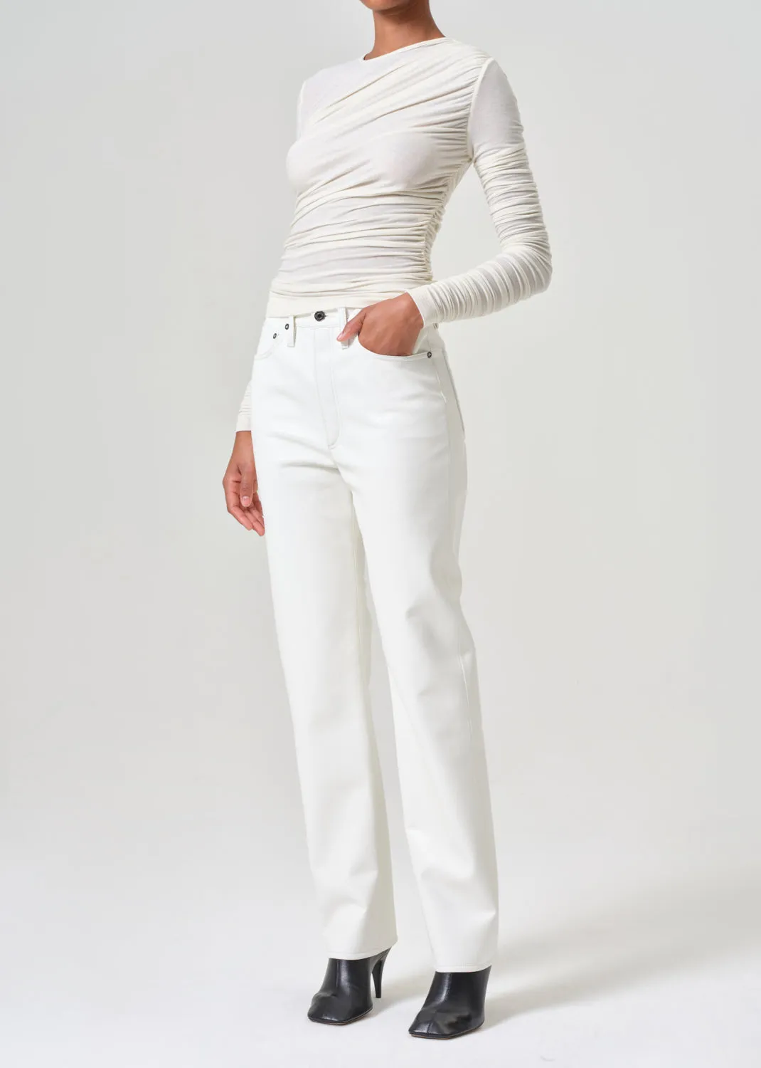 Tania Twist Tee in Oat Milk sold by Agolde product image thumbnail 2