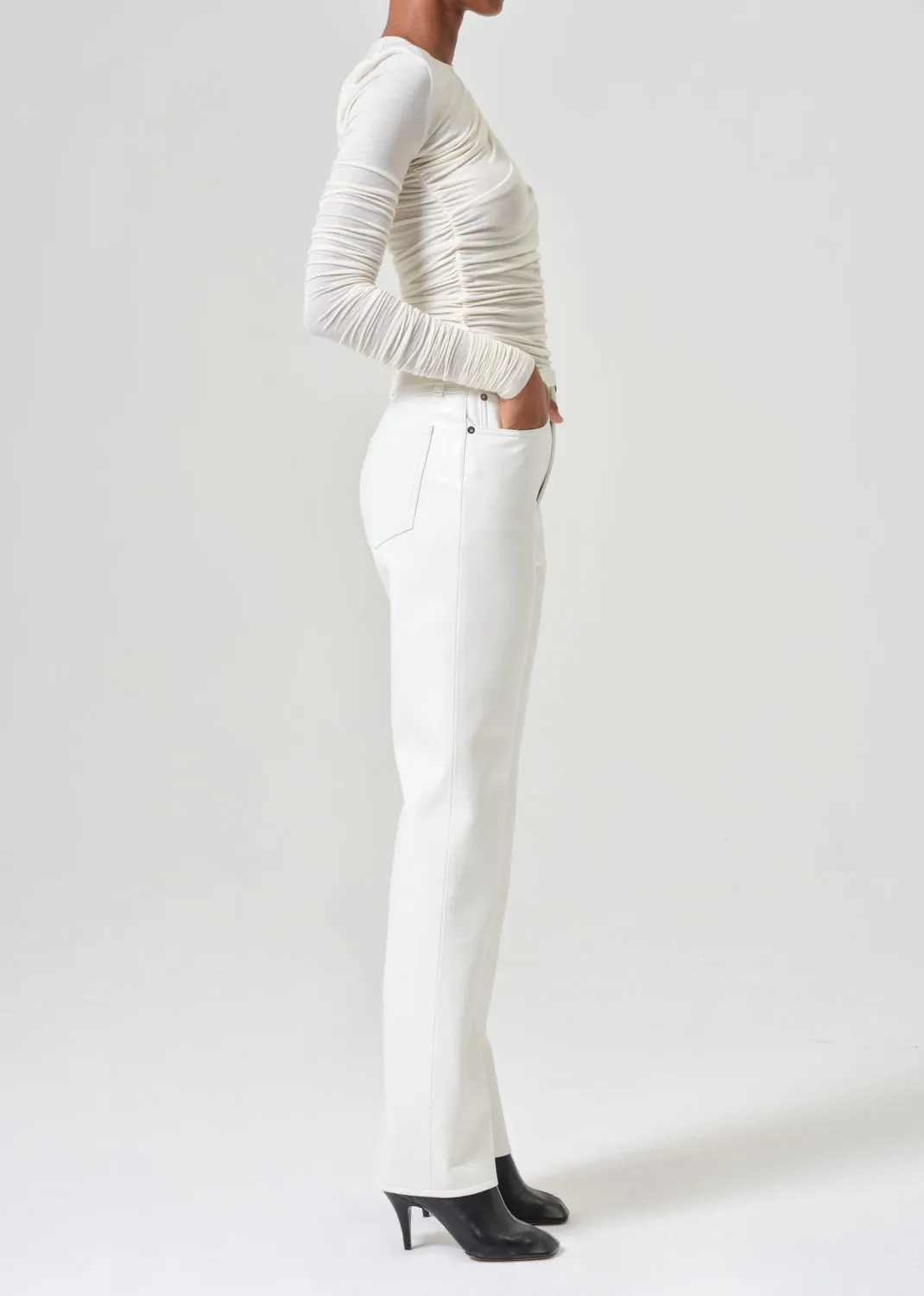 Recycled Leather 90's Pinch Waist Long in Lace sold by Agolde product image thumbnail 4