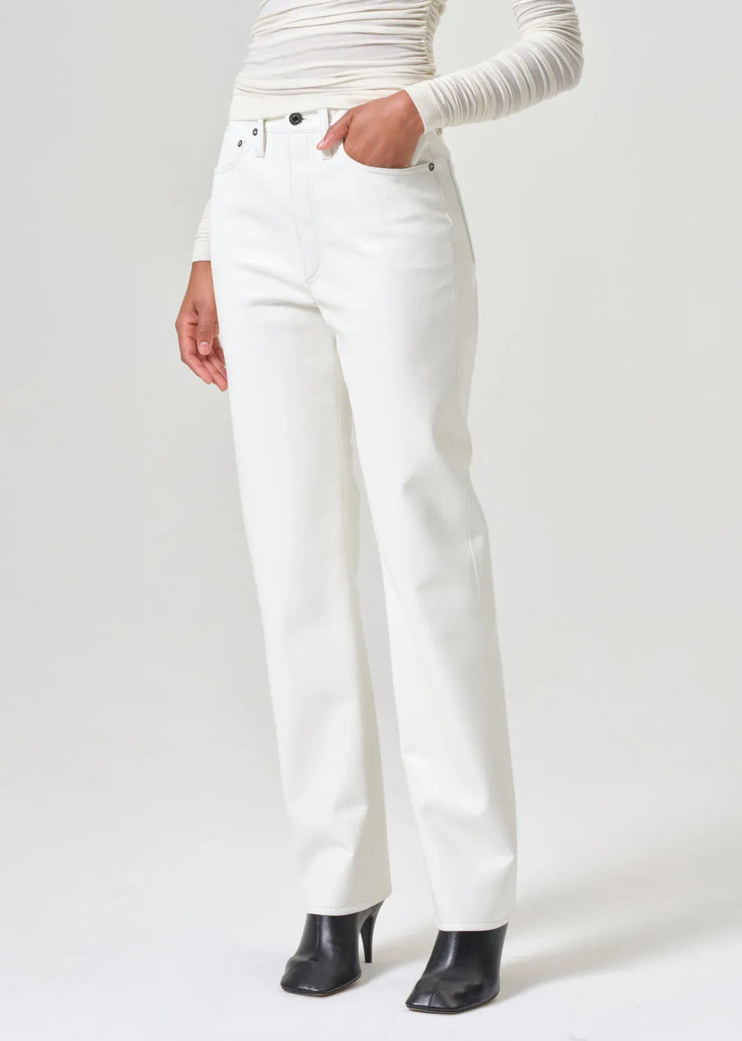 Recycled Leather 90's Pinch Waist Long in Lace sold by Agolde product image thumbnail 5