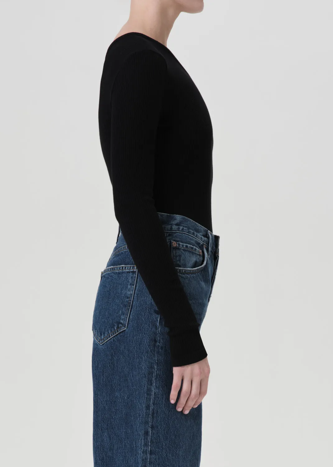 Glynn Bodysuit in Black sold by Agolde product image thumbnail 3