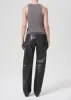 Recycled Leather Kelly Jean in Smoke sold by Agolde