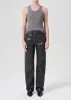Recycled Leather Kelly Jean in Smoke sold by Agolde