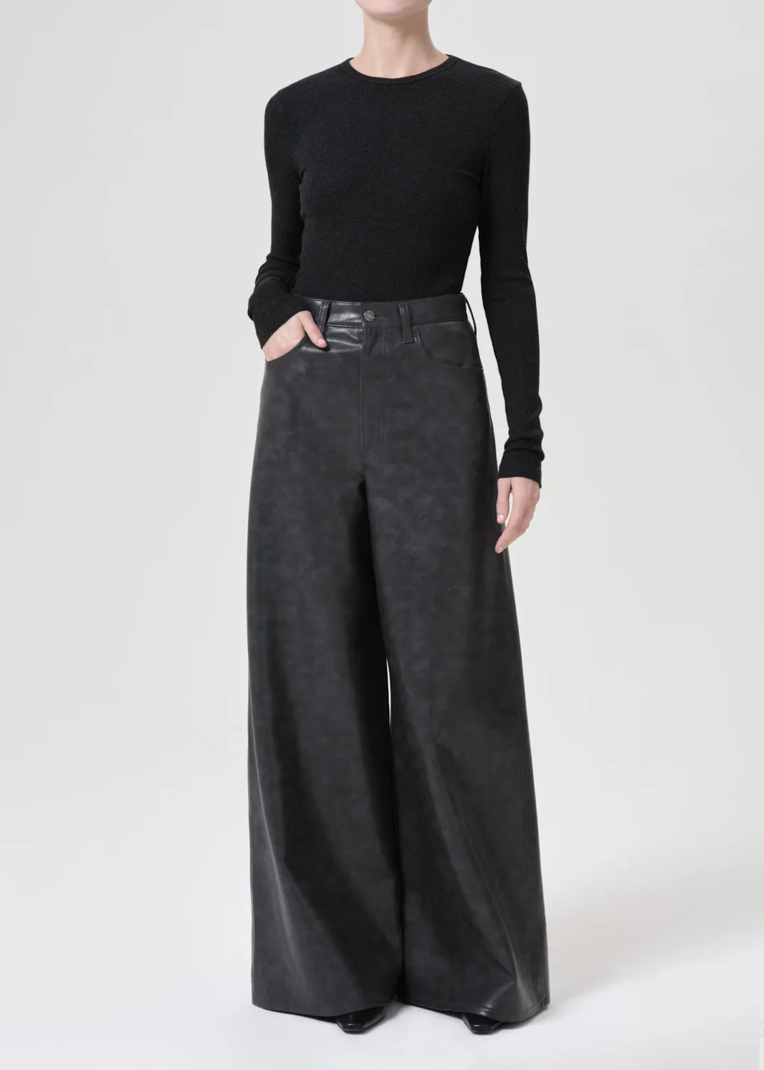 Nolan Recycled Leather in Smoke sold by Agolde