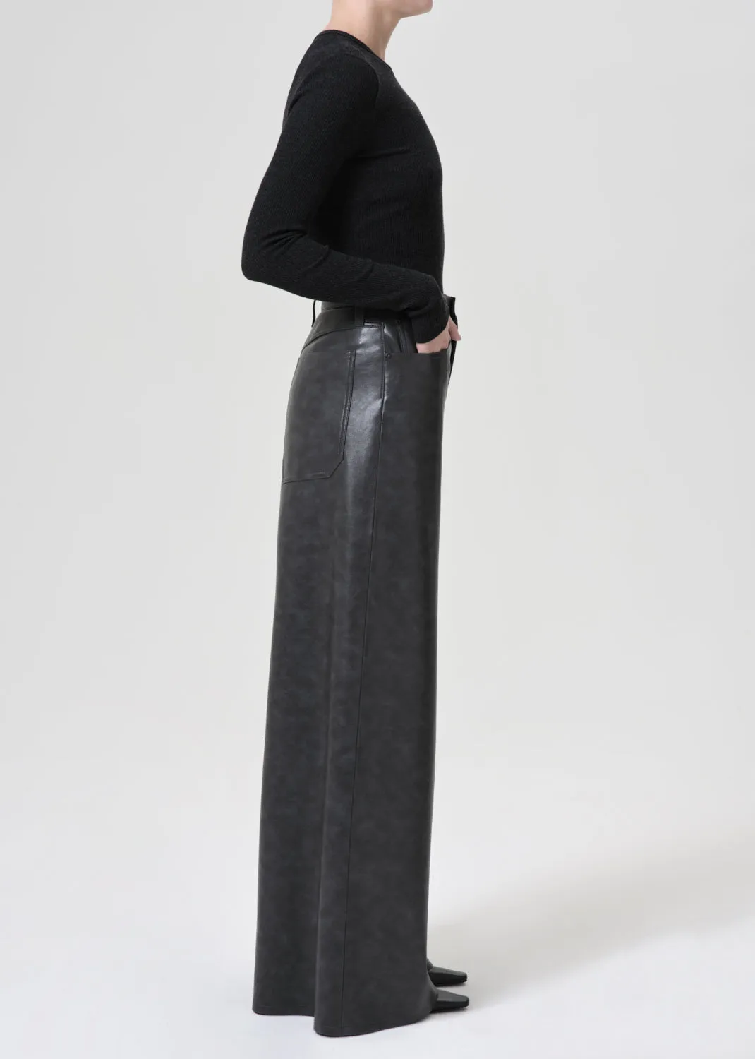 Nolan Recycled Leather in Smoke sold by Agolde product image thumbnail 3