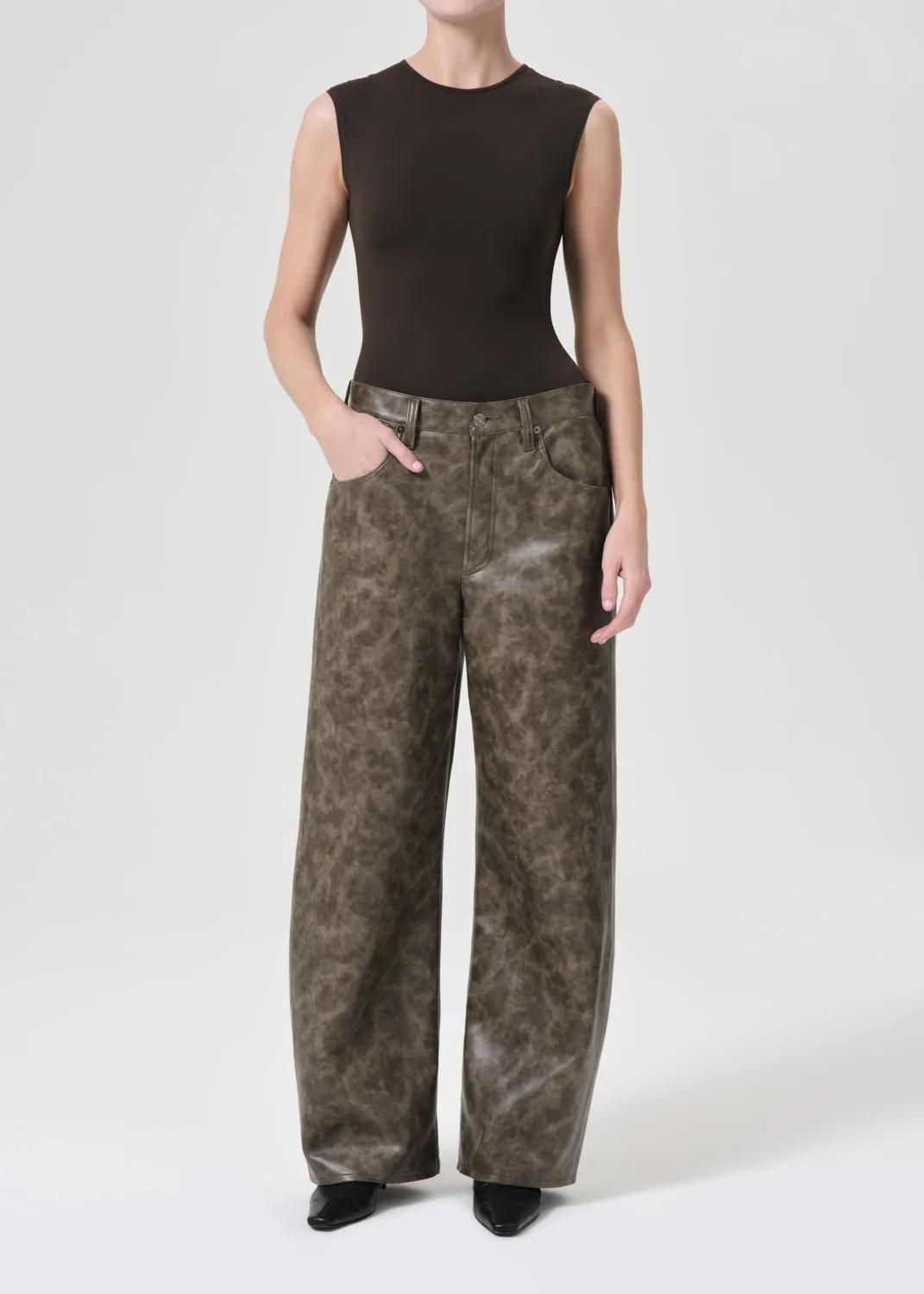 Recycled Leather Low Curve in Moss sold by Agolde product image thumbnail 2