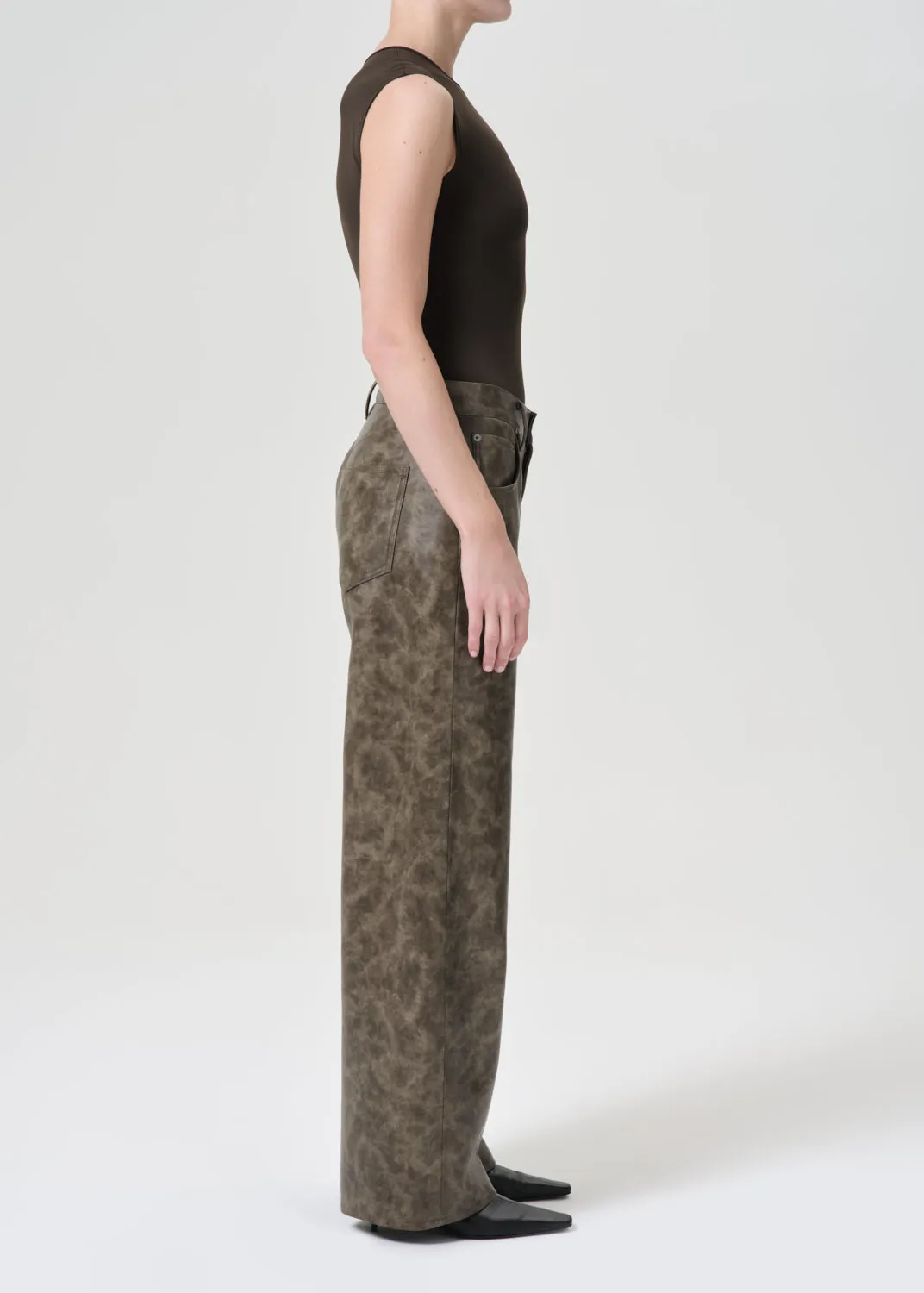 Recycled Leather Low Curve in Moss sold by Agolde product image thumbnail 4