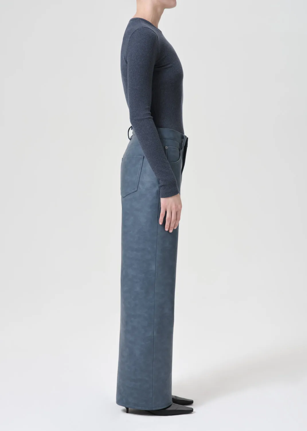 Recycled Leather Low Curve in Blue Jay sold by Agolde product image thumbnail 4