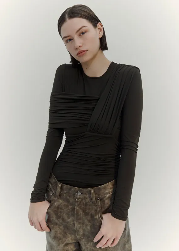 Etienne Bodysuit in Black sold by Agolde