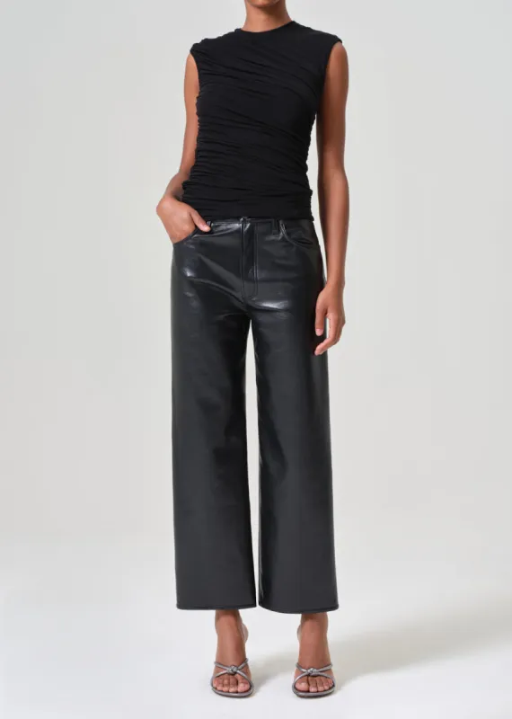 Ren High Rise Wide Leg Recycled Leather in Detox sold by Agolde