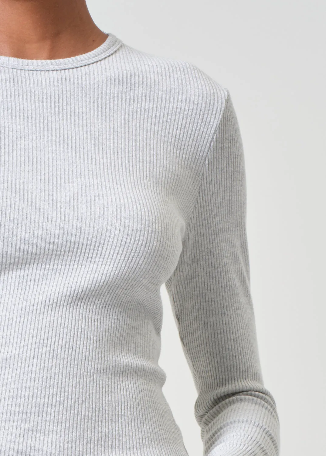 Delphi Slim Tee in Brushed Grey Heather sold by Agolde product image thumbnail 5