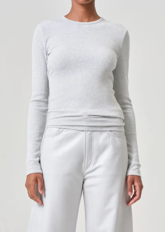 Delphi Slim Tee in Brushed Grey Heather sold by Agolde