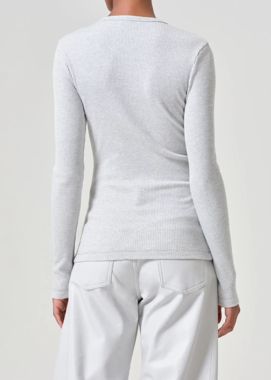 Delphi Slim Tee in Brushed Grey Heather sold by Agolde product image thumbnail 2