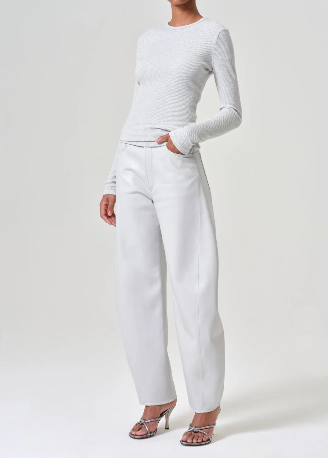 Delphi Slim Tee in Brushed Grey Heather sold by Agolde product image thumbnail 3