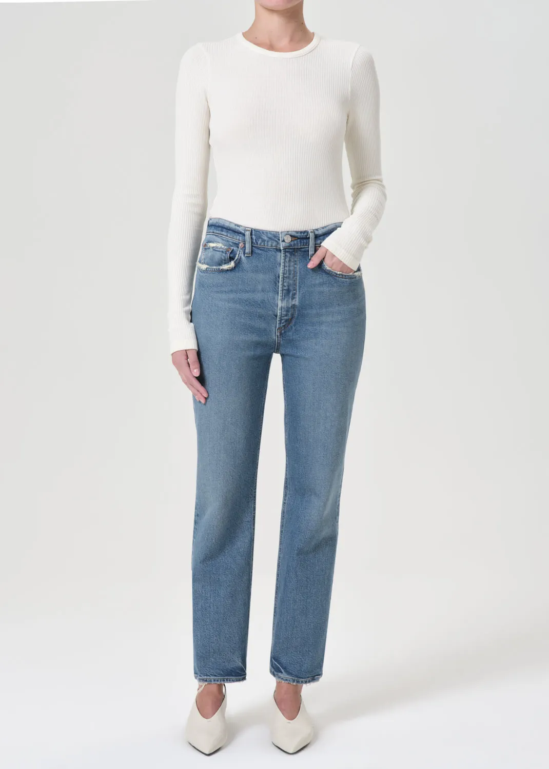 High Rise Stovepipe (Stretch) in Melody sold by Agolde