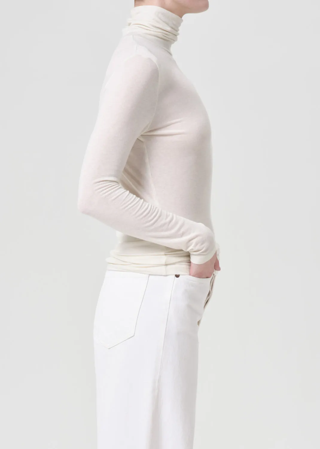 Pascale Turtleneck in Oat Milk sold by Agolde product image thumbnail 3