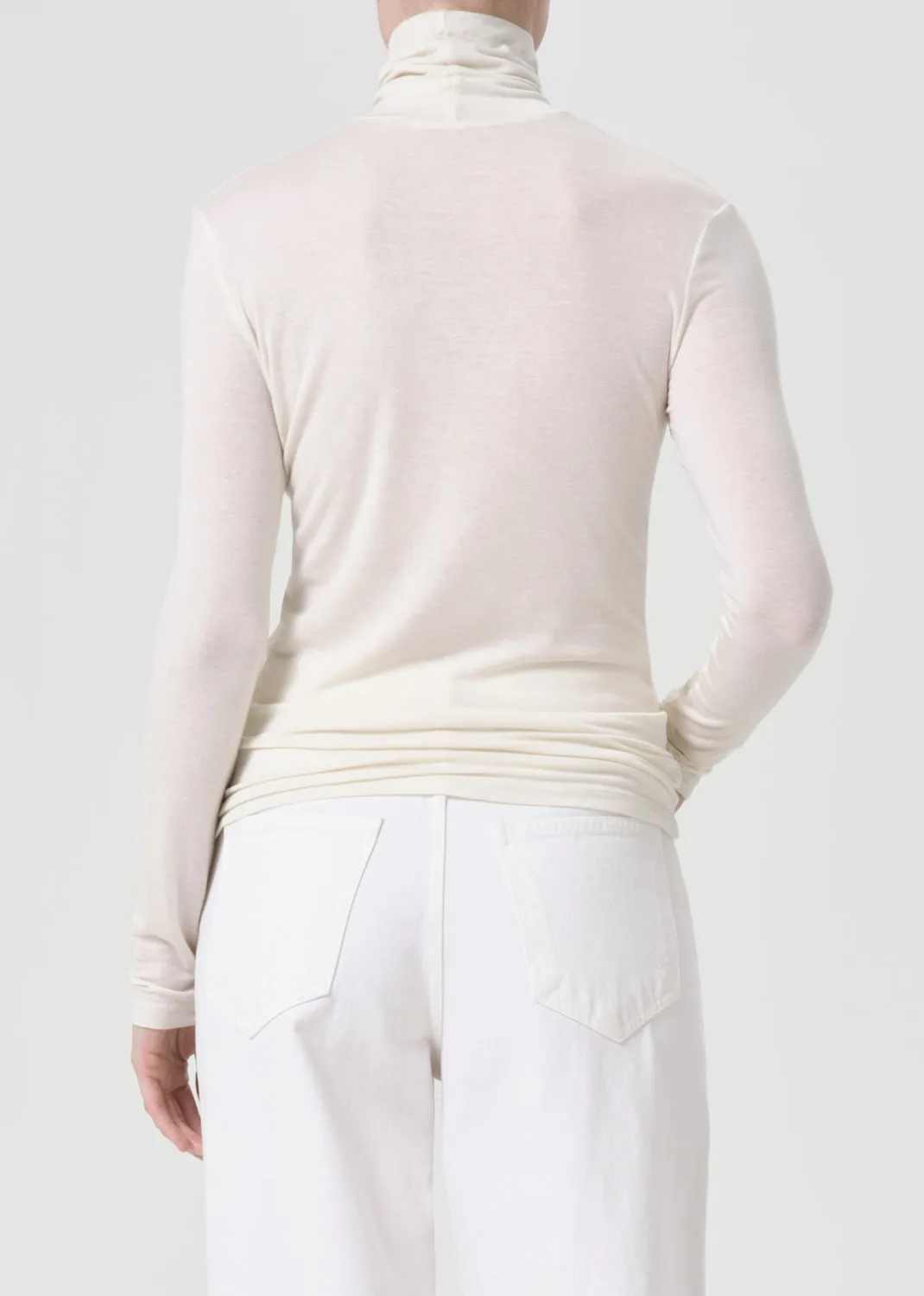 Pascale Turtleneck in Oat Milk sold by Agolde product image thumbnail 2