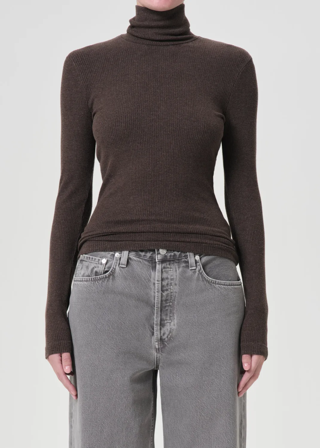 Pascale Turtleneck in Lizard sold by Agolde