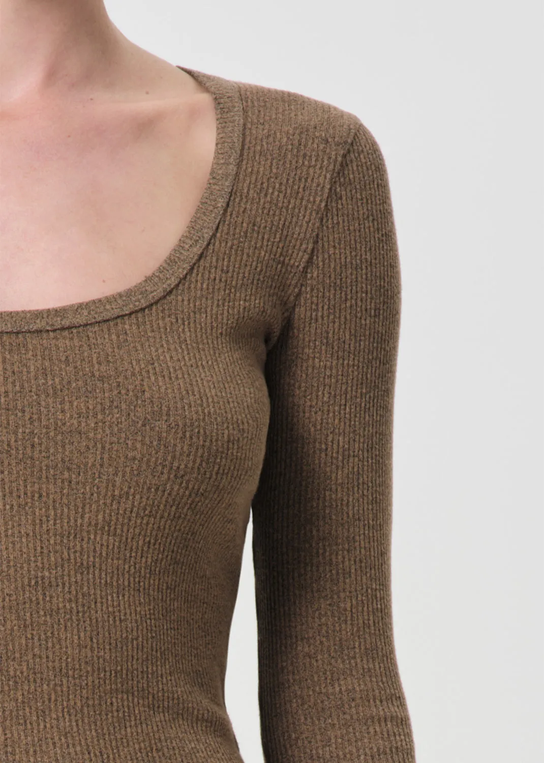 Corey Scoop Neck Tee in Brew sold by Agolde product image thumbnail 4
