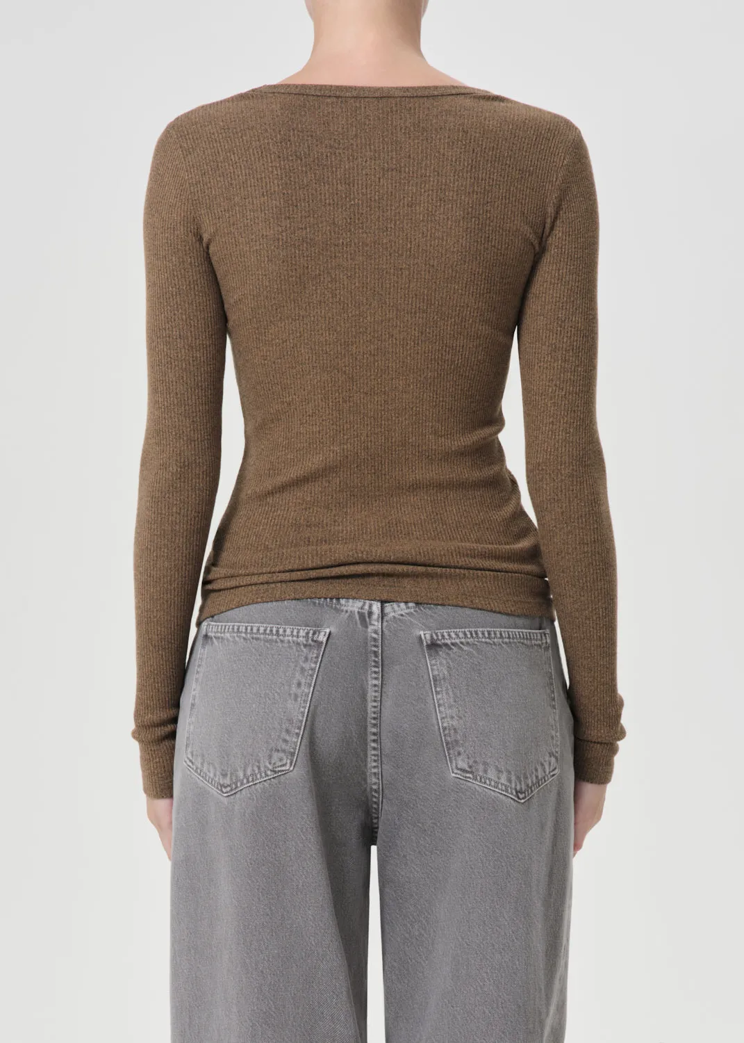 Corey Scoop Neck Tee in Brew sold by Agolde product image thumbnail 2