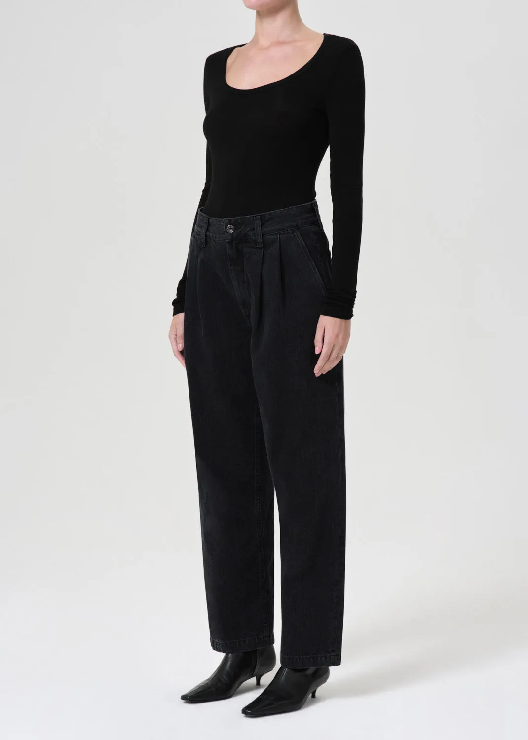 Corey Scoop Neck Tee in Black sold by Agolde product image thumbnail 5