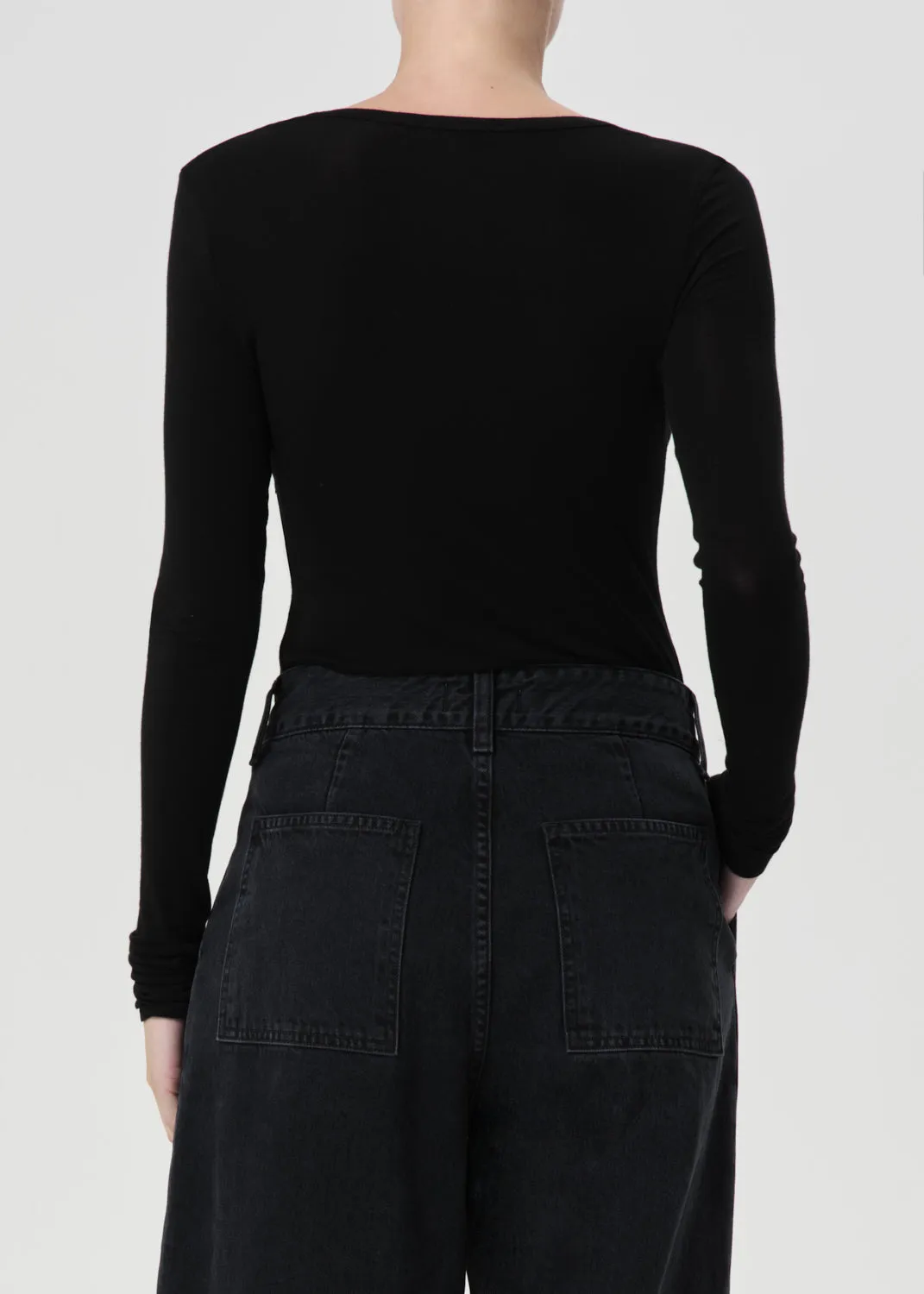 Corey Scoop Neck Tee in Black sold by Agolde product image thumbnail 2