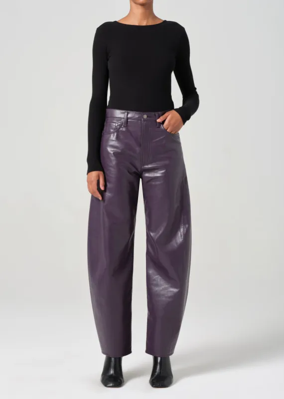 Luna Pieced Jean Recycled Leather in Nightshade sold by Agolde